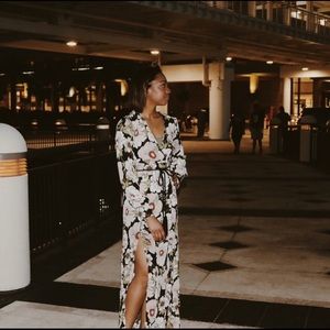 Floral Print Split Dress